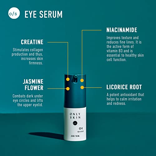 Only Skin Men's Eye Serum (.5 Ounce) Creatine Stimulates Collagen For Plumper Skin, Goodbye Dark Circles, Gift Set For Men #TOP2