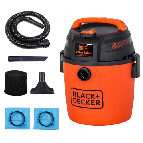 BLACK+DECKER 2.5 Gallon Shop Vac, 3 Peak HP Wet Dry...
