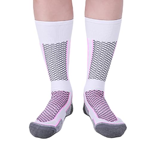 Meias de esqui de lã para mulheres e homens, meias térmicas de inverno, quentes, grossas, meias de c