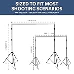 Kate Backdrop Stand Kit for Photography, 10x8.5ft(WxH) Adjustable Heavy Duty Photo Background Stand with 8 Clamps and 2 Sandbags, Back Drop Support System Stand for Backdrop Parties - Image 3