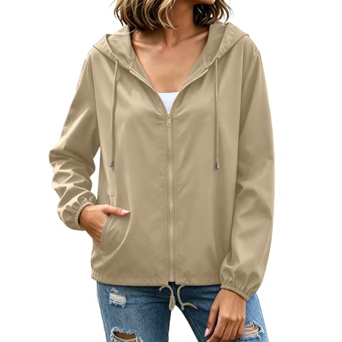 Veste coupe-vent décontractée femme pour sport extérieur, veste imperméable
