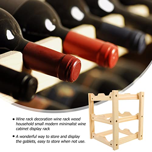 Soporte para botellas de vino de madera 3 niveles miniatura 6