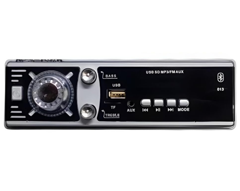 Image of Double IC High Power Car Stereo with LCD & Remote Control | Universal Fit MP3 Player -Bluetooth, USB, AUX, FM Radio, SD Card | Built-in Equalizer for Bass & Treble Control | Black-Grey (0013)