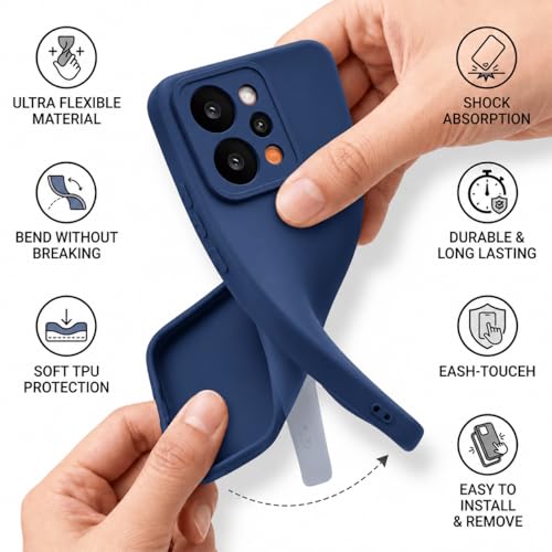 Image of FIRST MART Matte Silicone Back Cover for Realme P4 Power - Blue