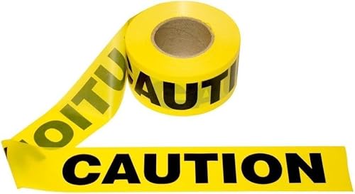 Cordova T20101 Bulk Pack 2.0-MIL Yellow Caution Barricade Tape, 3 in. x 1000 ft. Roll, 12-Pack