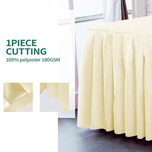 Surmente Ivory Table Skirt for Rectangle Tables-14ft Black Skirting for Teacher Desks, Weddings, Banquets, or Parties by Surmente - Image 2
