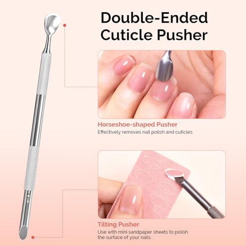 Image of MelodySusie 14PCS Manicure Tools Kit Nail Care Kit with Nail File,Cuticle Trimmer and Pusher,Mini Sandpaper,Nail Brush and Cuticle Oil 25ML