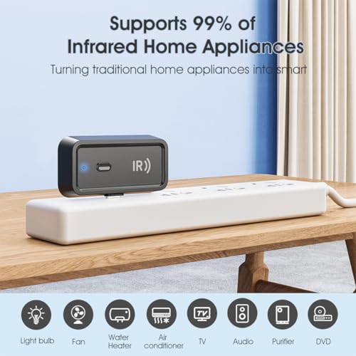 Acmerota Mini Smart Remote Control Universal-Fernbedienung Smart IR Remote Hub mit 2.4GHz Wi-Fi Nur Typ-c, für Smart Home Funktioniert mit Alexa, Google Home