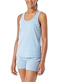 Schiesser Damen Trägertop Pyjamaoberteil, hellblau, 36