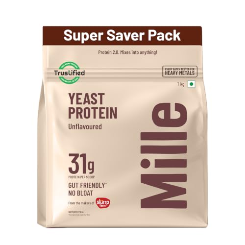 Image of Mille Yeast Protein Super Saver Pack | 31g Protein | Unflavoured | Fermented Yeast Protein Powder | Vegan, No Bloat, Heat-Stable | All 9 Essential Amino Acids | 1kg