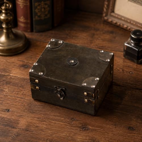 Boite decorative en bois pour centre de table style pirate rustique