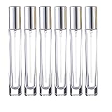 Lokusel 5 Pack 10ml glass Perfume Atomizer,Empty Perfume Bottles Mini Spray Bottle Plastic Fine Mist Spray Bottle Travel, Refillable, Sprayer(Silver)