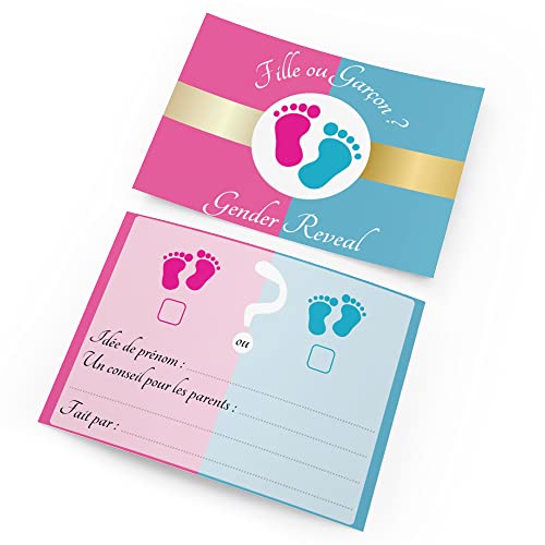 Crintiff - Juego de tarjetas pronósticas para tu gender reveal - Animar tu baby shower - 1 tarjeta Cover
