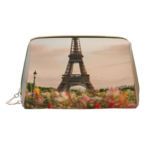 MyPiky Belle trousse de maquillage en cuir imprimé Tour Eiffel Paris Petite trousse de maquillage pour sac à main, pochette cosmétique, pochette de toilette pour femme Voyage, Belle Tour Eiffel Paris