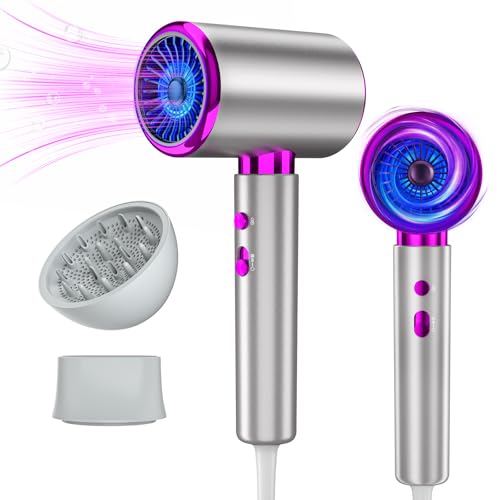 VIYSPNV Secador de Pelo Profesional 2000W con Tecnología Iónica Difusor y Concentrador 3 Modos de Calor y 2 Velocidades Protección Inteligente Contra el Calor para Viajes Casa y Salón