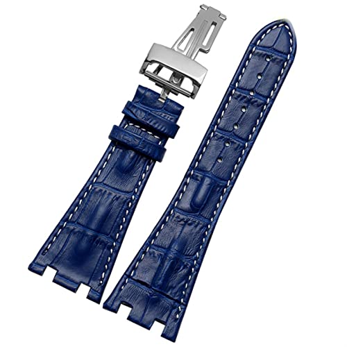 Bracelet montre crocodile pour AP Royal Oak Offshore 28mm boucle pliante luxe