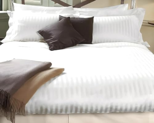 Image of Pure Cotton Hotel Bedsheet 90 x 100 Inches | Double Bed Bedsheet | Soft, Breathable & Skin Friendly Cotton Bed Sheet |Flat Sheet for Home, Hotel, Guest House & Bedroom | Durable & Easy Care