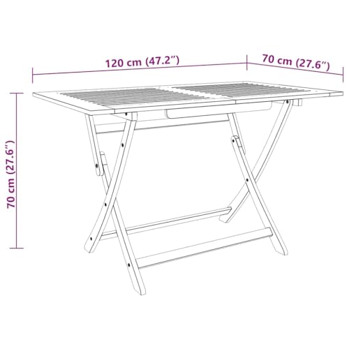 Table de jardin pliante en bois extérieure résistante aux intempéries