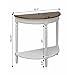 Convenience Concepts French Country Half-Round Entryway Table with Shelf, Driftwood/White