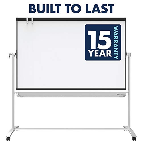 Quartet Easel, Magnetic, 6' x 4', Reversible, Whiteboard/Flipchart, Prestige 2 Mobile Presentation, Graphite Frame (ECM64P2)
