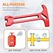4-in-1 Emergency Tool – Gas & Water Shut Off Wrench, Non-Sparking Pry Bar, Earthquake Survival – Firefighter-Designed, Heavy-Duty Alloy (Red)
