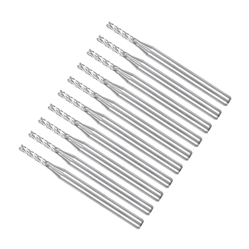 Image of Carbide End Mill Engraving Milling Bits, 1.7mm Bit Dia. 1 /8 inch Shank, CNC Cutting Router Bits Tool - (Applications: for PCB Machine), 10-Pieces