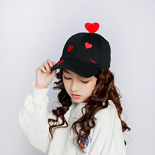 ABOOFAN Boné de Beisebol Infantil Bordado Coração Amor Bonés Ao Ar Livre de Algodão Snapback Casual