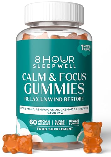 Lion's Mane & Ashwagandha KSM-66 Sleep Gummies - Sugar-Free Gummies for Focus, and Brain Health | 4300mg 60 Vegan Gummies with Zinc, B6 & B12 |Natural Daily Supplement for Stress Relief