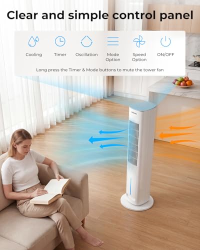 Ventilateur colonne avec telecommande LEENON contre la chaleur de la maison