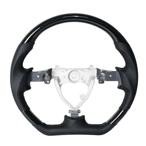 JIANGGAI Piano Black Steering Wheel, D-Shaped Flat Bottom Preforated Leather Steering Wheel Fit for Toyota FJ Cruiser 2007-2017