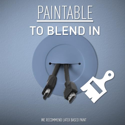 Kit d'œillets muraux basse tension blanc pour intégration propre de câbles TV - 5