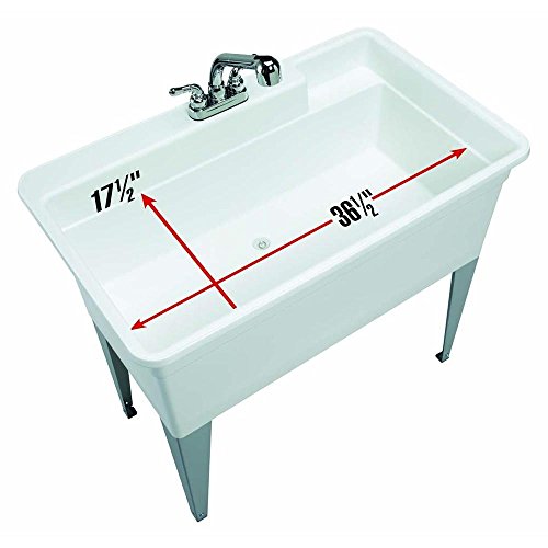 Mustee 28Cf Big Utilatub Combo Utility Tub, 24" X 40", White #TOP2