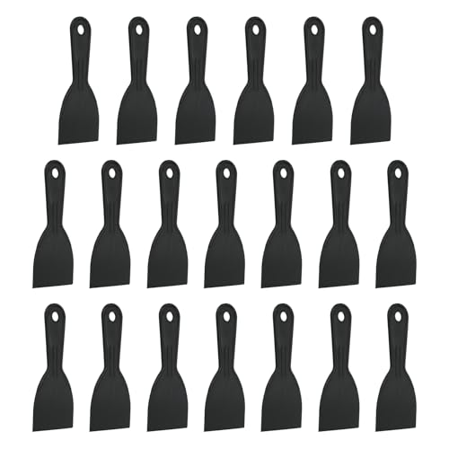 QUARKZMAN 20Pcs Spatule Enduite 3 Largeur Flexible Plastique Spatule Enduite Outil Grattoir Peinture Pour Taping Drywall Etalage Peinture Mur Gratte Noir