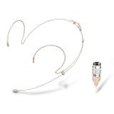 Headset Microphone Double Over Ear Earset Over Ear Headworn Mic Compatible with Audio-Technica Wireless System Bodypack Transmitter with 1.2m Cable Windscreen Hirose 4 Pin Plug
