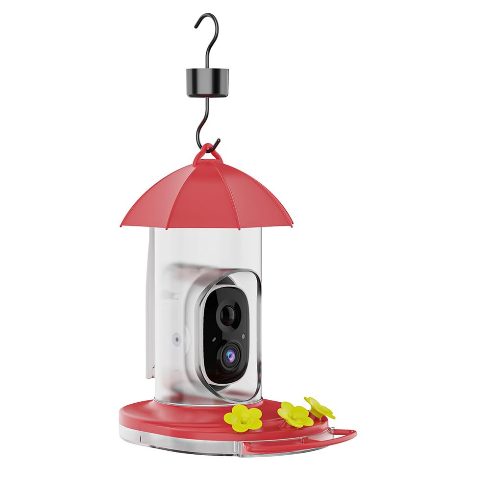 Alimentatore intelligente per colibrì con telecamera senza fili all'aperto mangiatoia per uccelli con fossato di formica