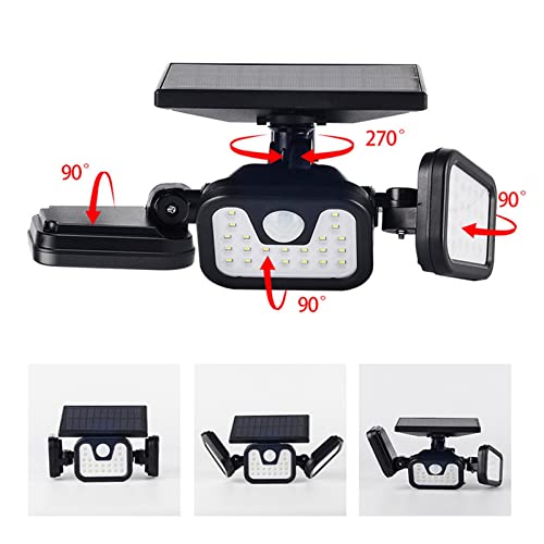 Spots lumière solaire extérieure 3 côtés avec induction grand angle - 3