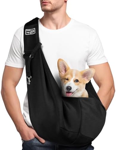 Adiwo Hundetragetasche Welpen, Wendbarer Transporttasche für Hunde und andere Haustiere bis 7.5 kg Tragetuch Hund Verstellbar Sicherer Tragegurt für Kleine Hunde für Spaziergänge i