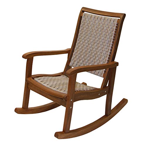 Outdoor Interiors Ash Wicker & Eucalyptus Rocking Chair #TOP4