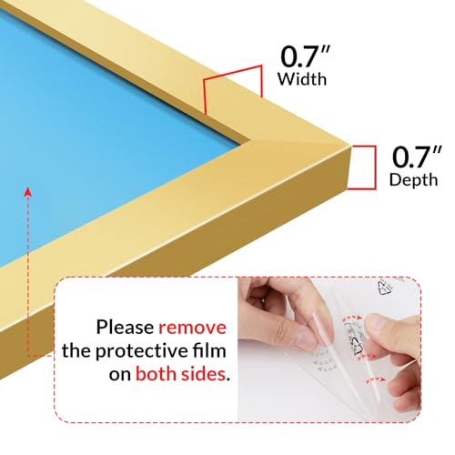 Image of LaVie Home 24x32 Picture Frame for Wall Display, 24x32 Gold Picture Frame with HD Plexiglas, 24 x 32 Poster Frame 1 Pack, Display Frame for Vertical or Horizontal, Classic Collection