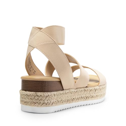Image of DREAM PAIRS Strappy Espadrille Platform Wedge Sandals for Women Dressy Summer, Comfortable Open Toe Sandals with Cushioned Insole and Ankle Strap Buckle