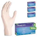 100x ARNOMED® Guanti vinile M Trasparente, Guanti monouso senza polvere, Guanti plastica usa e getta dermanyvinile, Per cucina, pulizia casa, alimenti e tattoo S, M, L, XL
