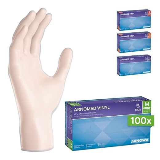 Einweghandschuhe ARNOMED Vinyl M, 100 Stück/Box, puderfrei, Einmalhandschuhe, Vinyl Handschuhe in Gr. S, M, L & XL verfügbar