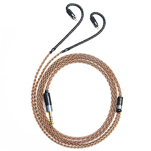 GUCraftsman 0.78mm 2Pin Plug 6N Single Crystal Copper Upgrade Earphone Cable 2.5mm/4.4mm Balance Upgrade Cable for 64audio a12t/u12 TIA Fourte Oriolus re2000 Legend X iSINE20 VE8 (4.4mm Plug)