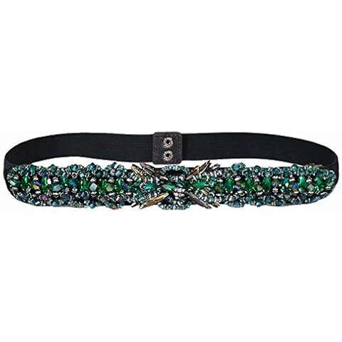 Dorchid Women Beaded Belts Elastic Stretch Skinny Thin Belt for Lady Party Dresses Cover