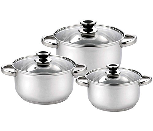 Haussmann Héritage® - Marmite 6pcs en acier inoxyable avec couvercles en verre - tous feux dont induction - HM0613 Cover