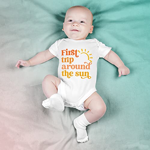 First Trip Around The Sun Birthday Shirt, Space Theme One Birthday Baby Infant Toddler T-Shirt, Boy Girl 1st Birthday Shirts Family Matching Outfits3