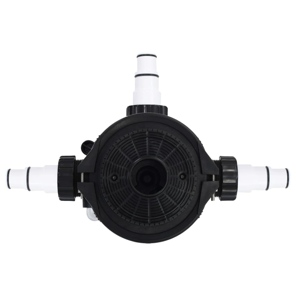 Multiport Vanne pour Filtre de Sable ABS 1.5, Soupape de Filtre à Piscine Supérieur, 6 Fonctions Recircule de Recirculation d'hiver, Soupape de Piscine Noire avec Verre à Vue et