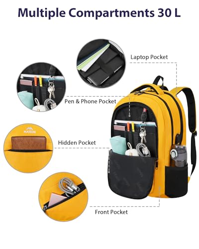 MATEIN 17 Inch Travel Backpack, Water Resistant Commute Work Carryon Bag with USB Charging Port & Luggage Sleeve, Fashion Large College Laptop Daypck, Warm Gifts Backpack for Men Women - Thumbnail 7
