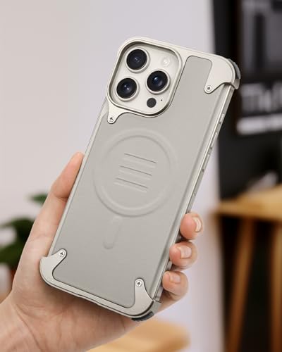 Coque iPhone 16 Pro Max MagSafe OATSBASF en aluminium titane naturel