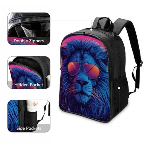 Mochila niño impermeable con relieve de león 3D y correa anticaídas 3